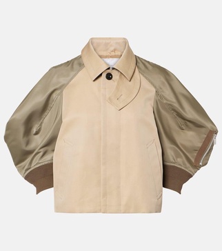 Paneled cotton-blend jacket