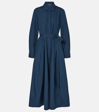 Patty pleated cotton midi dress