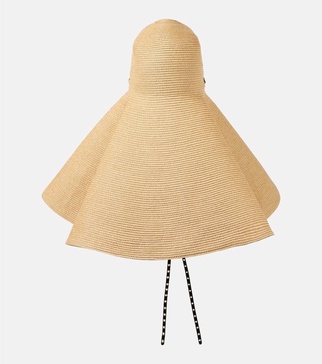 Capeline straw cloche hat