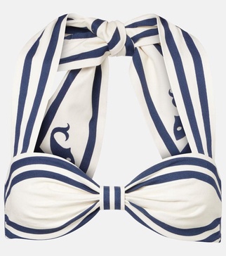 Marine striped cotton bra top