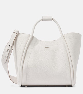 Marine Small leather tote bag