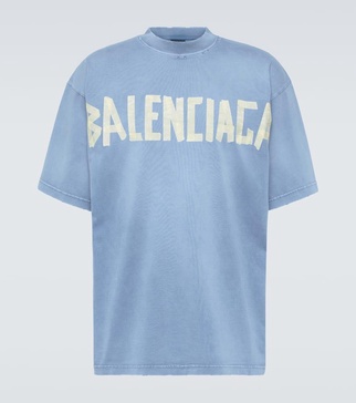 Men's Tape Type T-shirt Medium Fit in Faded Blue