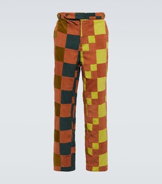 Patchwork corduroy pants
