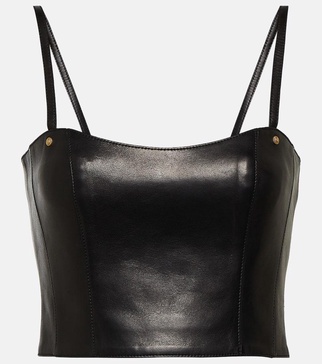 Leather crop top