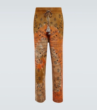 Bandana Piquet jacquard cotton pants