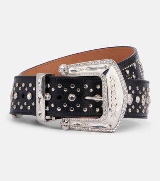 Jewelled Arrow leather belt