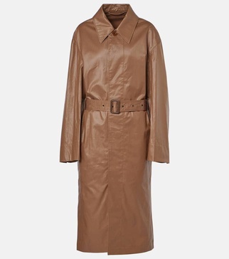 Belted cotton raincoat