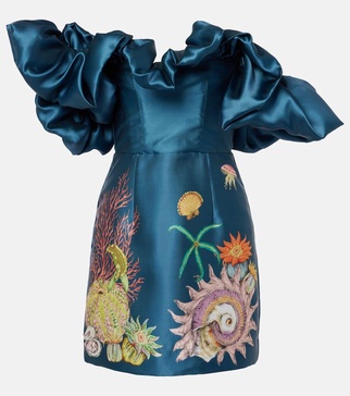Dorian printed ruffled minidress