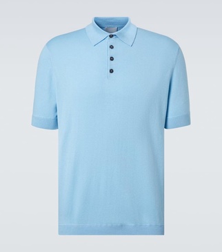 Cotton, silk and cashmere polo shirt