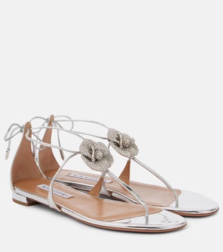 Crystal Orchid mirrored leather sandals