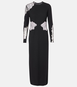 Enziana wool-blend crêpe maxi dress