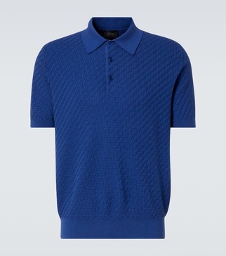 Cotton, silk, and cashmere polo shirt