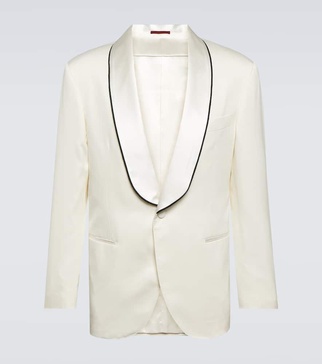 Délavé silk twill tuxedo jacket
