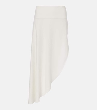 Asymmetric midi skirt