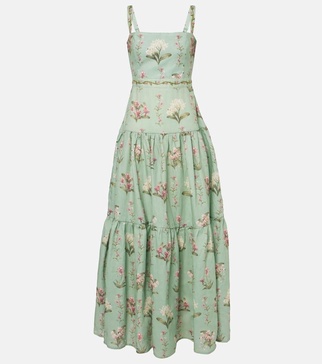 Lima floral linen maxi dress