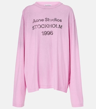Logo cotton and hemp jersey top