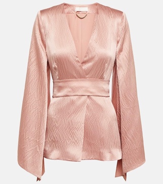 Bridal Occhi belted silk jacket