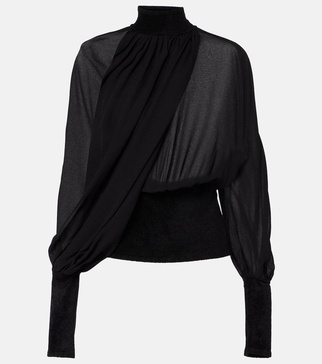 Draped georgette blouse