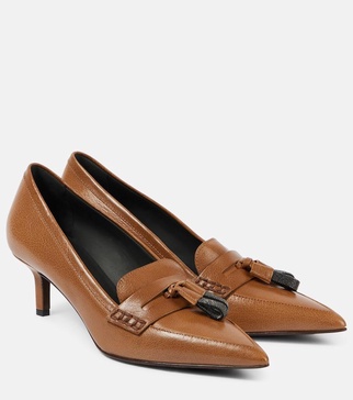 Monili leather loafer pumps