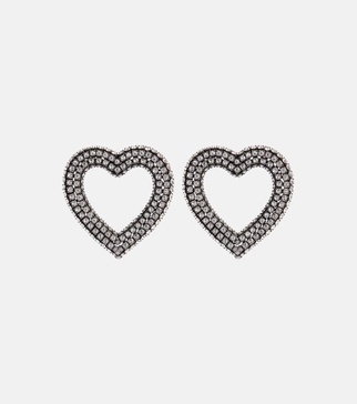 Embellished heart earrings