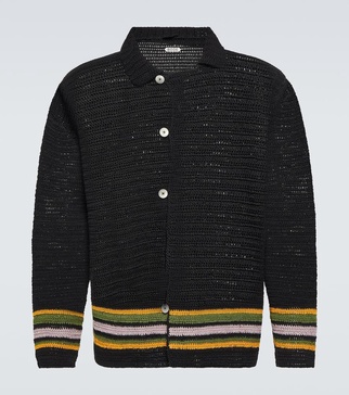 Harbor Stripe crochet cotton cardigan