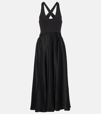 Cotton-blend midi dress