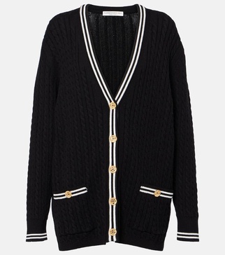 Cable-knit cotton cardigan