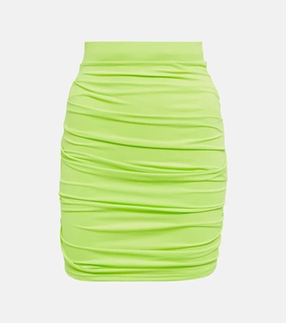 Ruched high-rise miniskirt