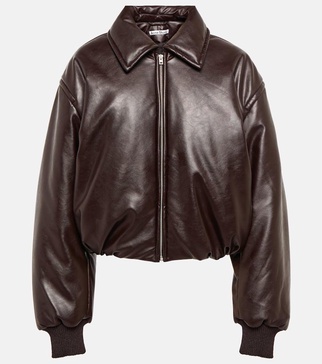Padded coated jersey bomber jacket