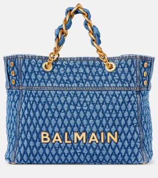 1945 quilted denim tote bag