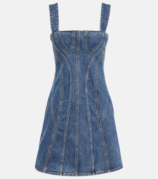 Bustier denim minidress