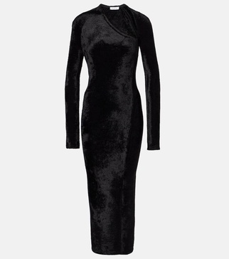 Velvet midi dress