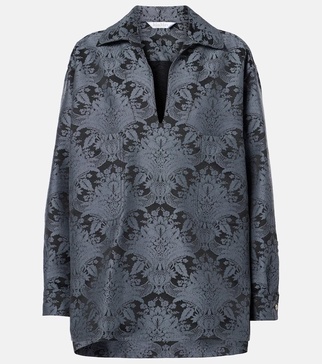 Anemone wool-blend jacquard shirt