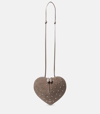 Le Cœur studded suede shoulder bag