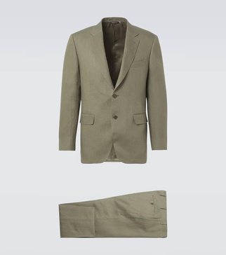 Double-breasted linen suit