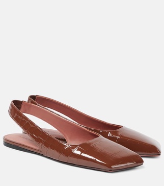 Ane patent leather slingback flats