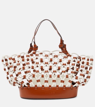 Squillo leather-trimmed tote bag