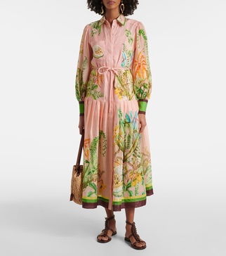 Papaya printed shirt dress