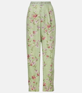 Florecer Honeysuckle linen wide-leg pants