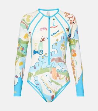 Nadia printed rashguard swimsuit