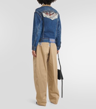 x Pendleton distressed denim jacket