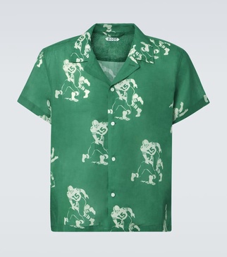 Football Silhouette linen shirt