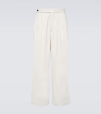 Skunk Tail cotton wide-leg pants