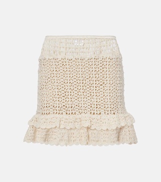 Brigitte crochet cotton miniskirt