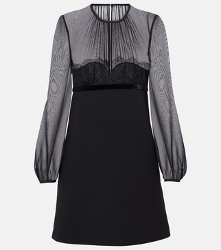 Jader sablé and silk georgette minidress