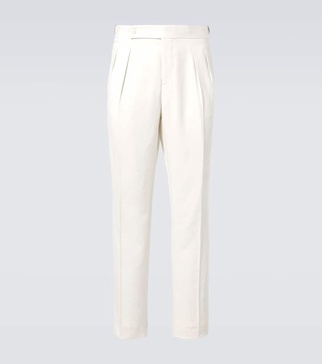 Silk twill tuxedo pants