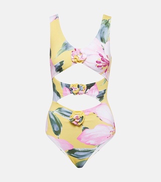 Beth floral cutout swimsuit