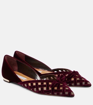 Romance D'Orsay velvet and mesh flats