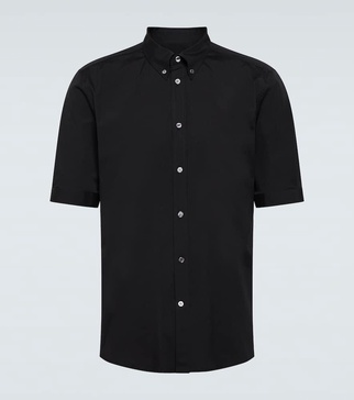 Cotton-blend poplin shirt