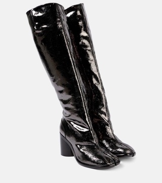 Tabi patent leather knee-high boots